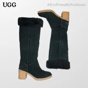 UGG Australia Classic Kasen Tall Womens Black Suede Boots Size 8