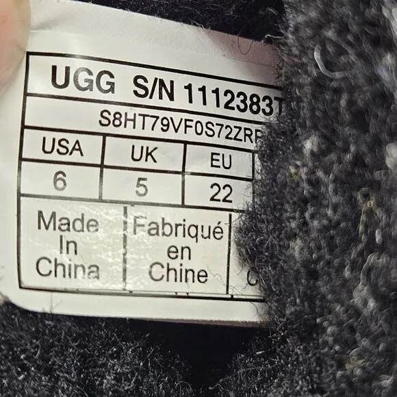 UGG Boots Black Toddler Size 6‎ Australia Classic II Graphic Kids 1112383T