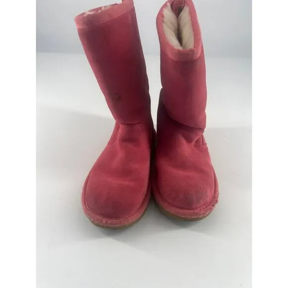 Ugg Boots Kids Size 11 Pink Classic Sheepskin Winter Boot Wild Rose Kidcore