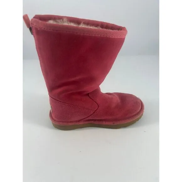 Ugg Boots Kids Size 11 Pink Classic Sheepskin Winter Boot Wild Rose Kidcore