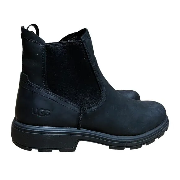 Ugg Boots Mens 10 Black Biltmore Chelsea Leather Waterproof Pull On Chunky