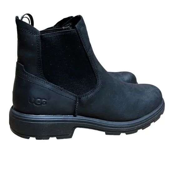 Ugg Boots Mens 10 Black Biltmore Chelsea Leather Waterproof Pull On Chunky