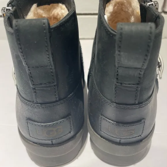 UGG Cheyne Women’s Black Leather Waterproof Ankle Boots