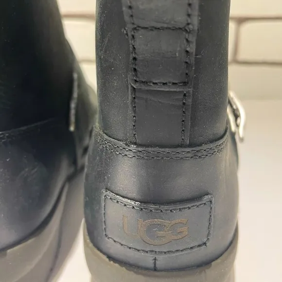 UGG Cheyne Women’s Black Leather Waterproof Ankle Boots