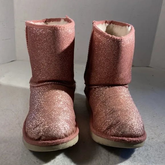 UGG Classic II Girls Pink Glitter Boots