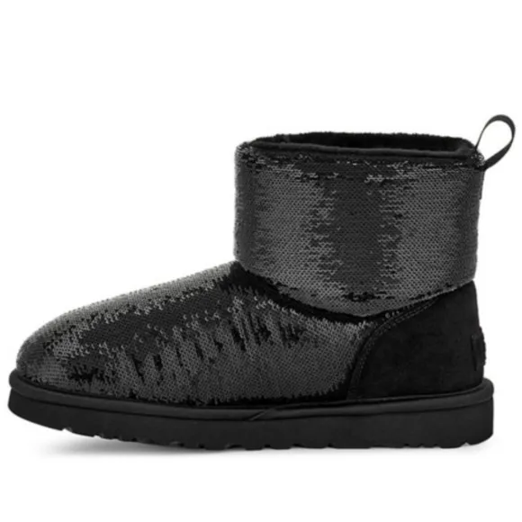 Ugg Classic II Mini Mirror Ball Black Sequin Boots