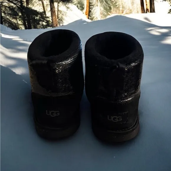 Ugg Classic II Mini Mirror Ball Black Sequin Boots