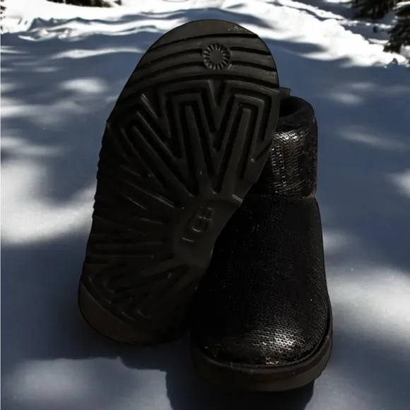 Ugg Classic II Mini Mirror Ball Black Sequin Boots