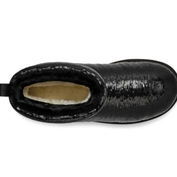 Ugg Classic II Mini Mirror Ball Black Sequin Boots