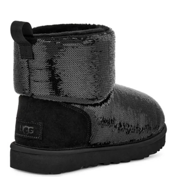 Ugg Classic II Mini Mirror Ball Black Sequin Boots