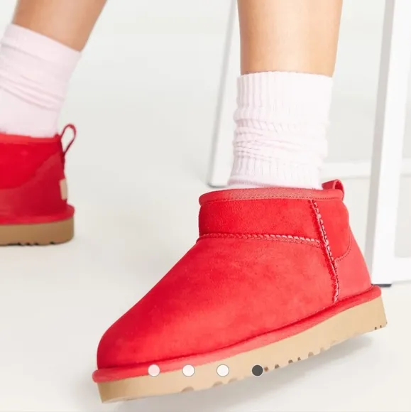 UGG Classic Mini Boots in Ribbon Red Size 9