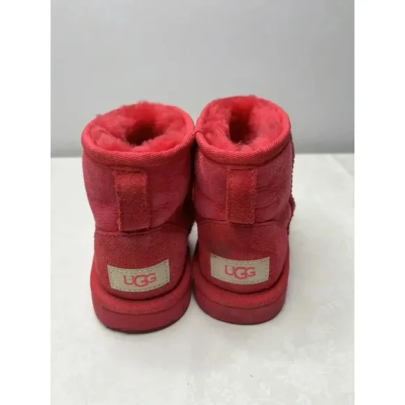 UGG Classic Mini Samba Pink Suede Fur Boots Kids Size 2