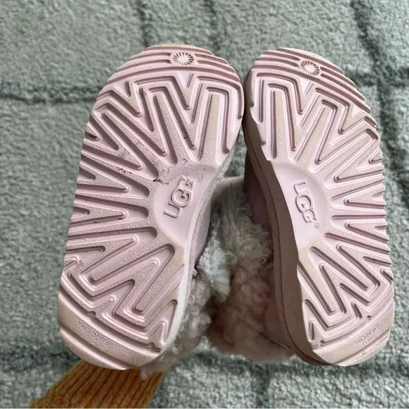 UGG CLASSIC SHORT PATCHWORK FLUFF BABY PINK BOOTS 10