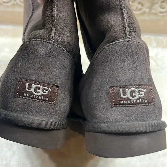 UGG Classic Tall Leather Embossed Boots Size 9