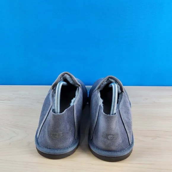 UGG Cooke Mens Size 9 Slippers Grey Suede Wool Lined Comfort Loafers 101348‎