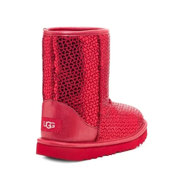 UGG Girls Classic II Gel Hearts Boots NEW