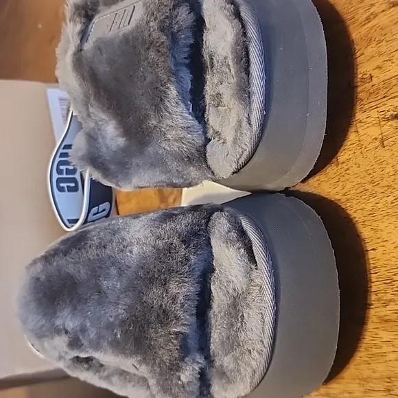 UGG Gray Disco Slide Sandals Comfortable and Stylish