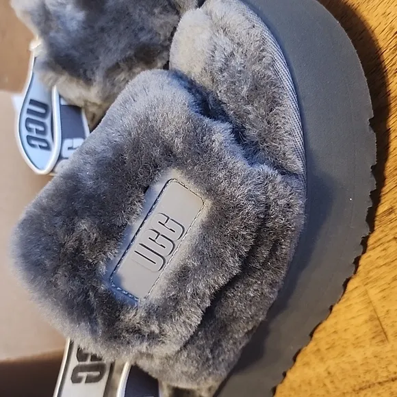 UGG Gray Disco Slide Sandals Comfortable and Stylish
