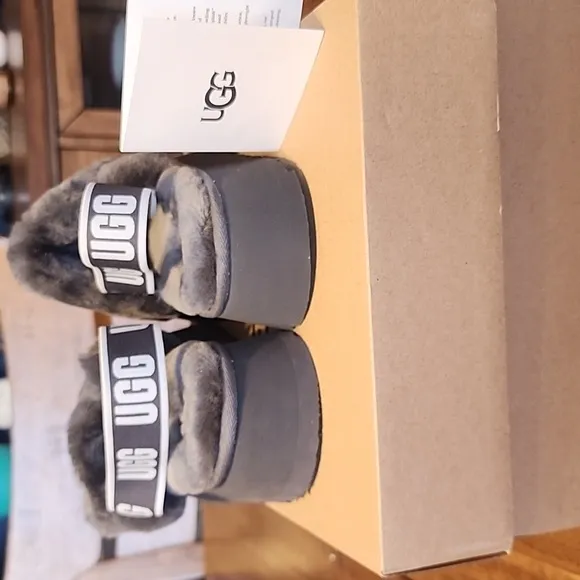 UGG Gray Disco Slide Sandals Comfortable and Stylish