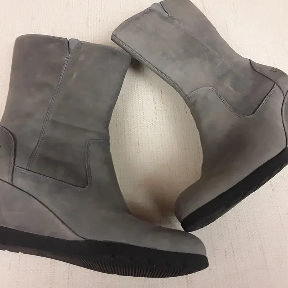 UGG Grey Joely Sherling Waterproof Wedge Boots