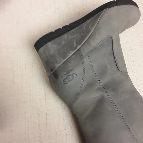 UGG Grey Joely Sherling Waterproof Wedge Boots