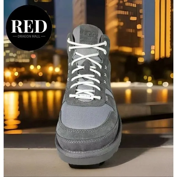 UGG Highland Hi Heritage Gray/White Sneaker Boots - Men's Size 9