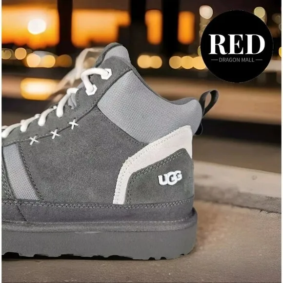 UGG Highland Hi Heritage Gray/White Sneaker Boots - Men's Size 9
