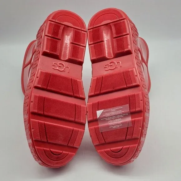 UGG Kids Drizlita Waterproof Mini Boot Size 6 Red Rubber &amp; UGGplush Lining