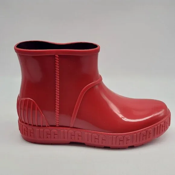 UGG Kids Drizlita Waterproof Mini Boot Size 6 Red Rubber &amp; UGGplush Lining