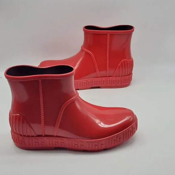 UGG Kids Drizlita Waterproof Mini Boot Size 6 Red Rubber &amp; UGGplush Lining