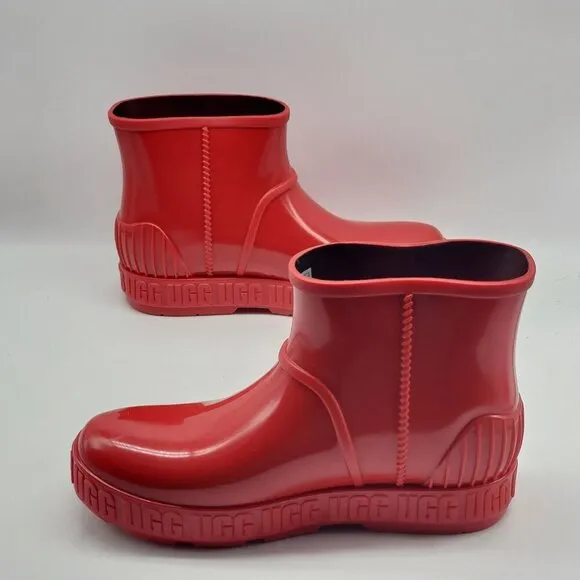 UGG Kids Drizlita Waterproof Mini Boot Size 6 Red Rubber &amp; UGGplush Lining