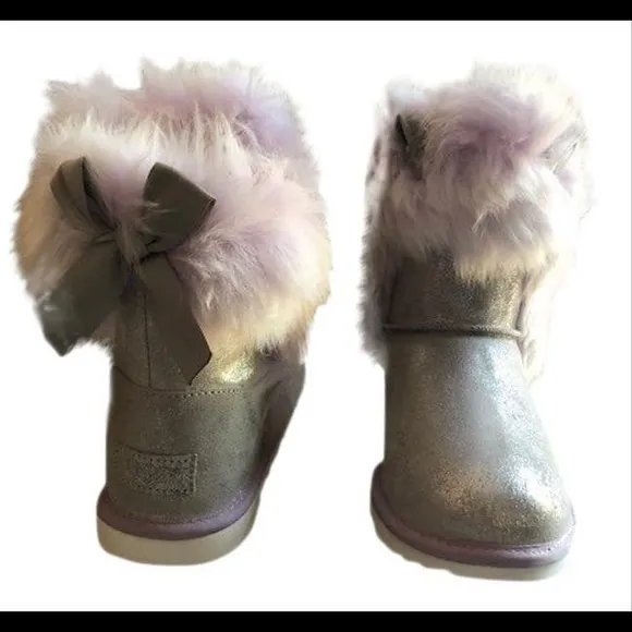 Ugg Maizey Classic II Silver Purple Sparkle Boots | Color: Purple/Silver