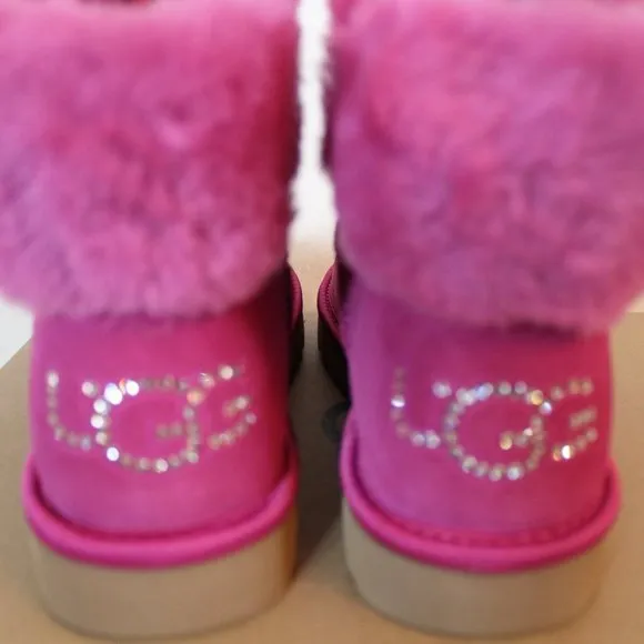 UGG MINI BLING SWAROVSKI‎ CRYSTAL SUEDE BOOTS PINK