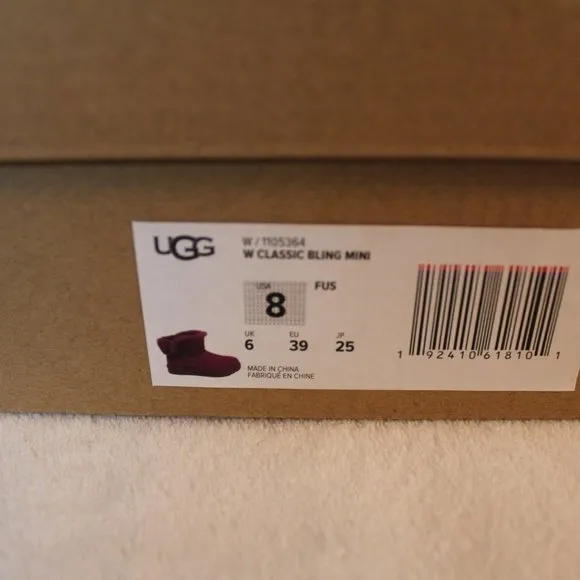 UGG MINI BLING SWAROVSKI‎ CRYSTAL SUEDE BOOTS PINK