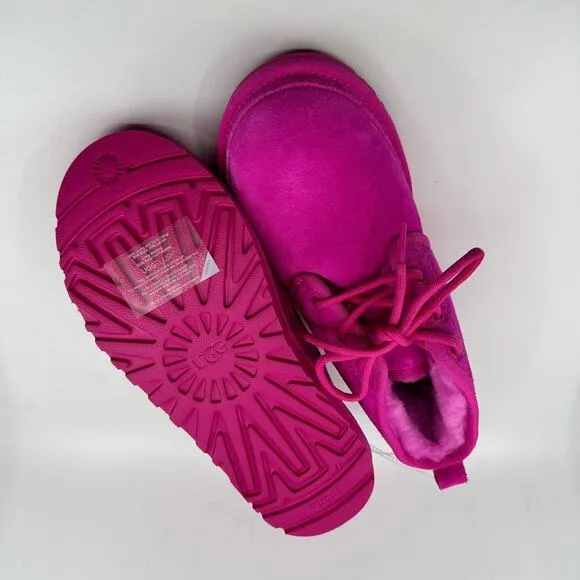 UGG Neumel Womens Classic Chukka Suede Snow Ankle Boots SZ 6 Rose Pink Sheepskin