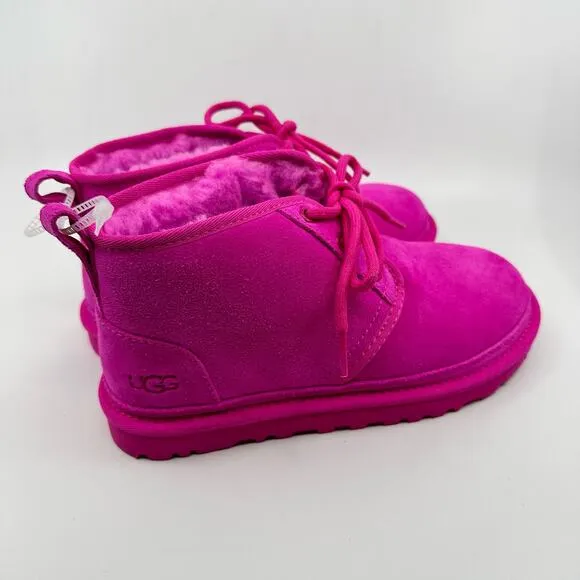 UGG Neumel Womens Classic Chukka Suede Snow Ankle Boots SZ 6 Rose Pink Sheepskin