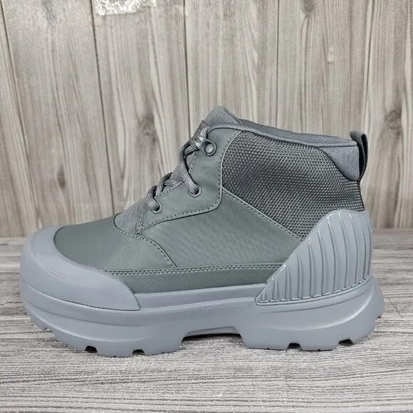 UGG NEUMEL X GRAY TEXTILE LEATHER WATERPROOF RAIN BOOTS - WOMEN'S SIZE 8.5