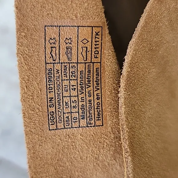 UGG Suede Peep Toe Ankle Boots Sz 10 Chunky Heel