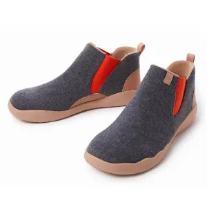 UIN Men's Ankle Chelsea Boots Cow Suede Comfort Shoes(GRANADA DEEP GREY WOOL)