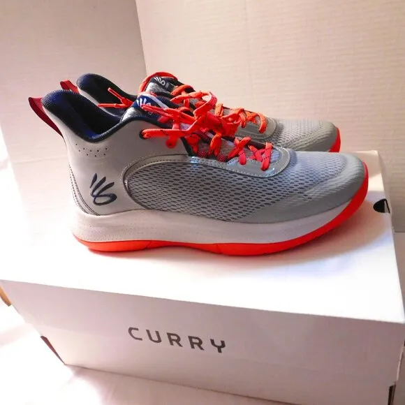 Under Armour Curry 3Z6 Basketball Sneakers Gray Men's Size 10.5 NEW