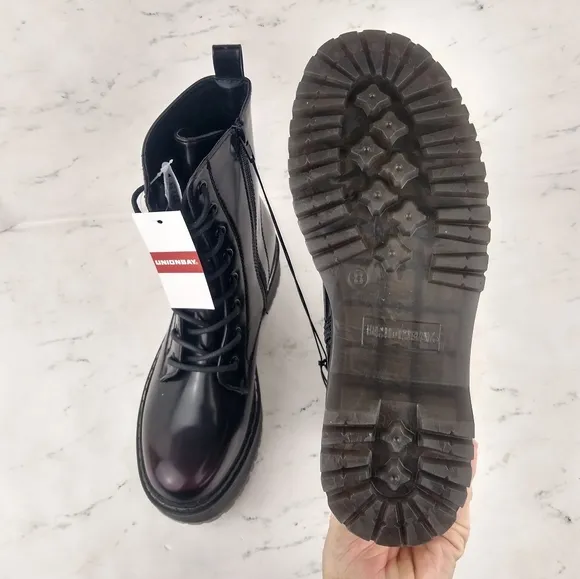 *UNIONBAY | NEW Oxblood Chunky Platform Combat Boots Size 9