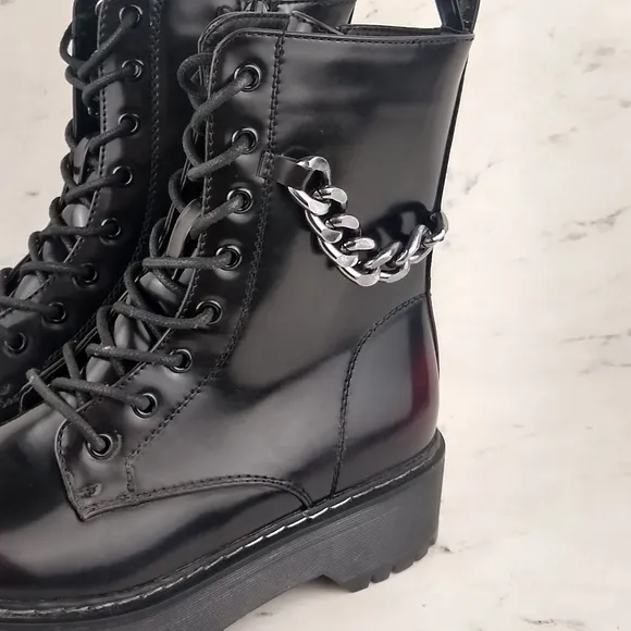 *UNIONBAY | NEW Oxblood Chunky Platform Combat Boots Size 9