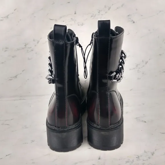 *UNIONBAY | NEW Oxblood Chunky Platform Combat Boots Size 9
