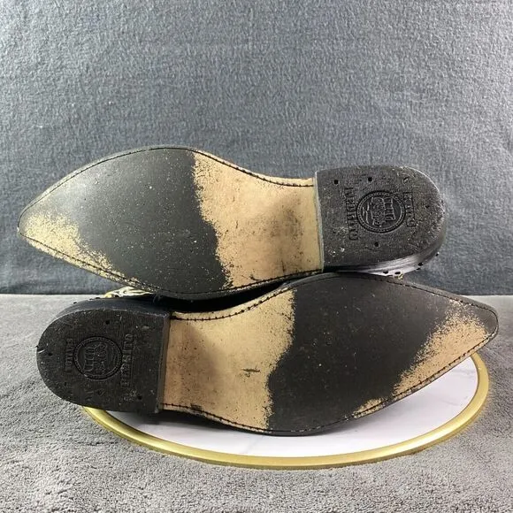 Unisex Boots Western Cowboy Ostrich Pointed Toe W11.5-M10  Botitas Pedrito MEX