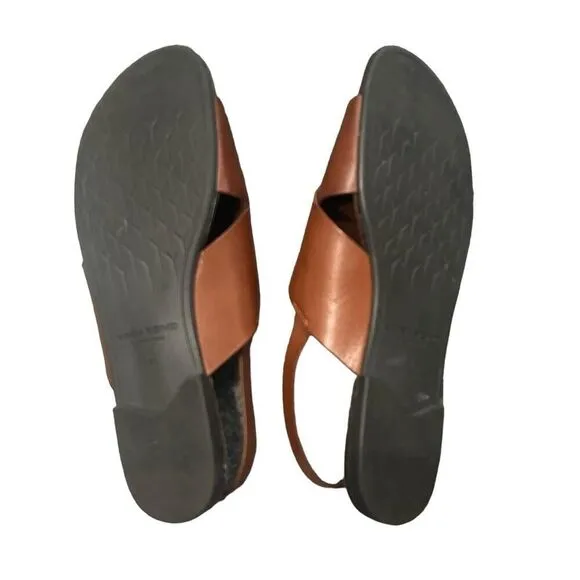 Vagabond Shoe Makers 41 Tia Criss Cross Sandals Leather Cognac Brown sz 9.5 New