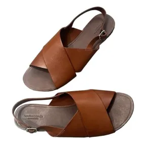 Vagabond Shoe Makers 41 Tia Criss Cross Sandals Leather Cognac Brown sz 9.5 New