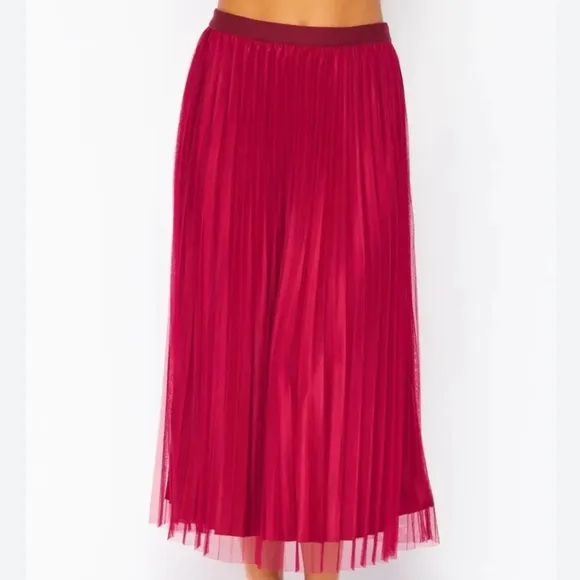 Valentines Day Tulle Double layered Pleated velvet Skirt sz Small