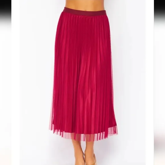 Valentines Day Tulle Double layered Pleated velvet Skirt sz Small
