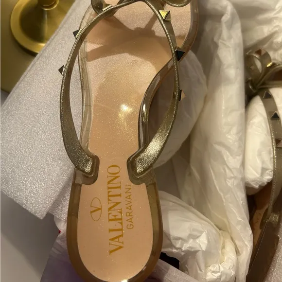 Valentino Garavani Gold Studded Women's Sandals