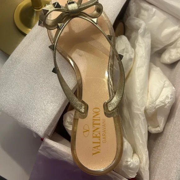 Valentino Garavani Gold Studded Women's Sandals